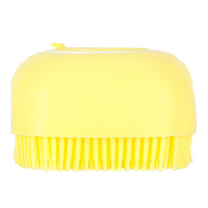 Silicone brush for washing dogs cats yellow