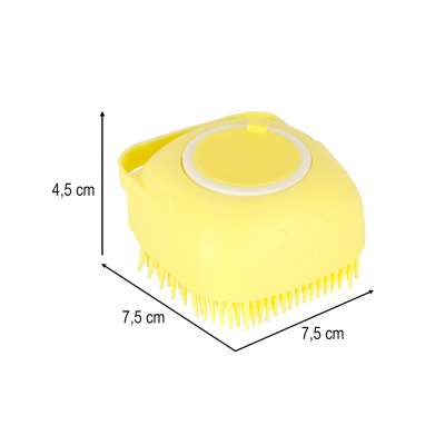 Silicone brush for washing dogs cats yellow