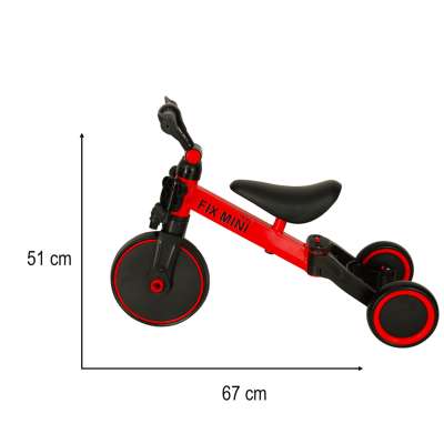 Balance bike tricycle Trike Fix Mini 3in1 with pedals red