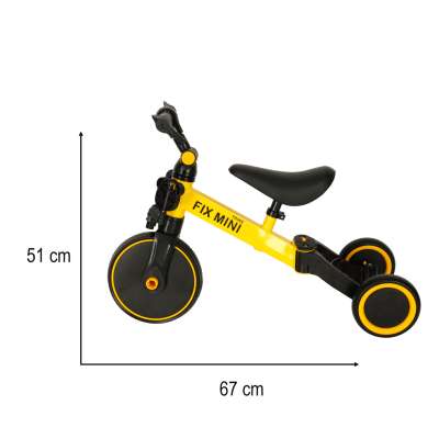 Balance bike tricycle Trike Fix Mini 3in1 with pedals yellow