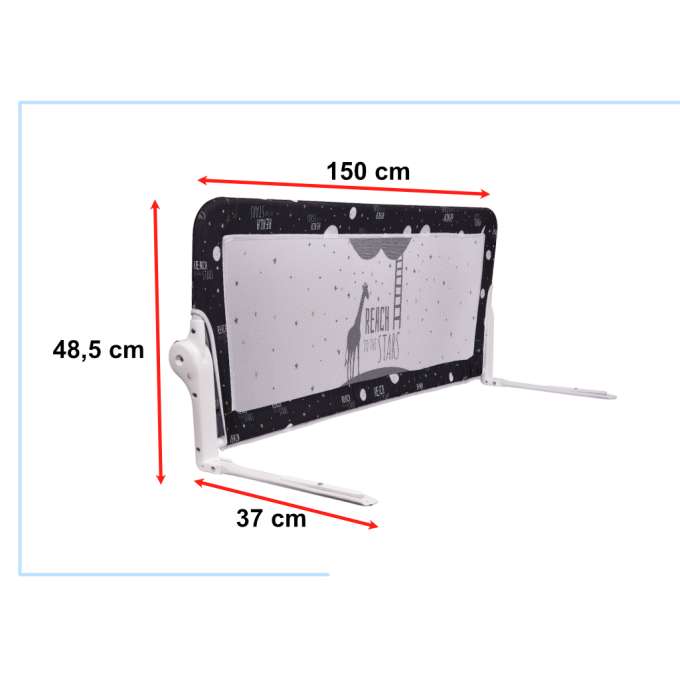 Barierka ochronna bramka osłonka do łóżka 150cm czarna
