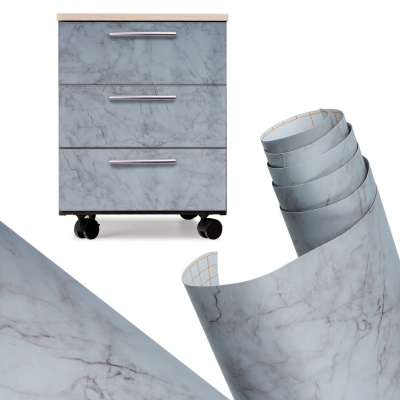 Foil roll self-adhesive veneer wallpaper gray marble 1,22x50m
