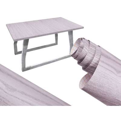 Foil roll self-adhesive veneer wallpaper oak silver-gray 1,22x50m