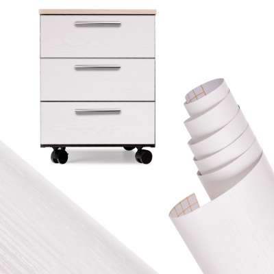 Foil roll self-adhesive veneer wallpaper oak white 1,22x50m
