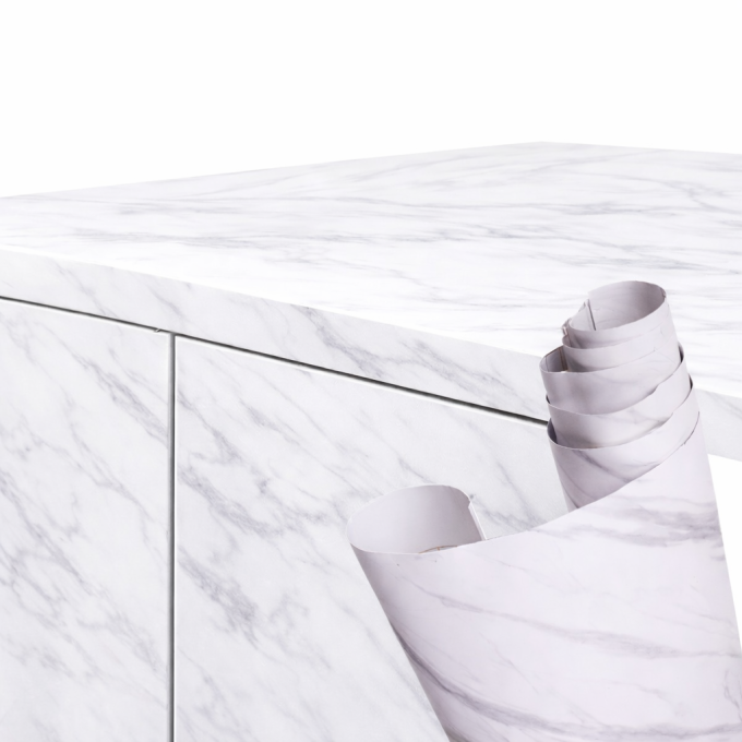 Foil roll self-adhesive wallpaper veneer white marble - jazz 1,22x50m
