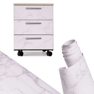 Foil roll self-adhesive wallpaper veneer white marble - magnolia 1,22x50m