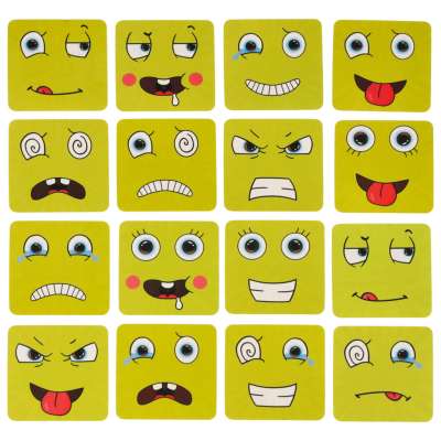 Gra edukacyjne wyzwania nauka emocji klocki drewniane