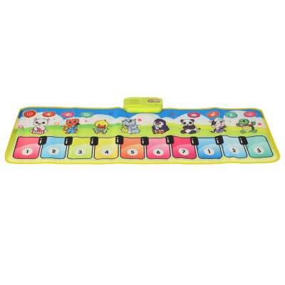 Interactive piano music mat with recording