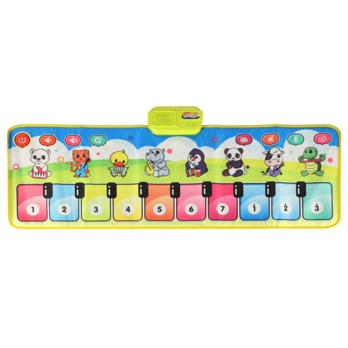 Interactive piano music mat with recording