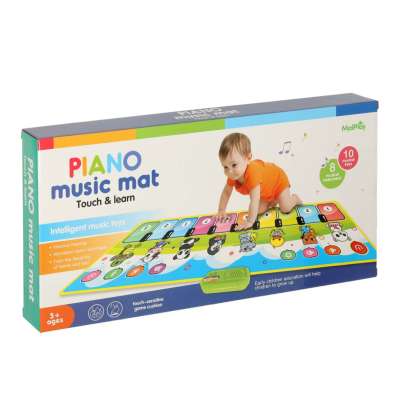 Interactive piano music mat with recording