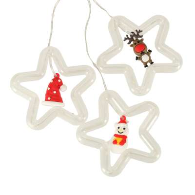 LED curtain lights with figures Christmas 3m 125LED 10 bulbs warm white mains supply