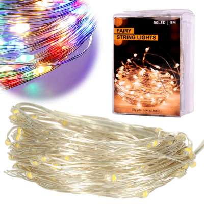 LED decorative fairy wire string lights 5m 50LED multicolor