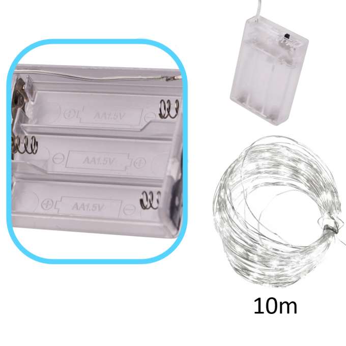 LED decorative wire lights 10m 100LED cold white