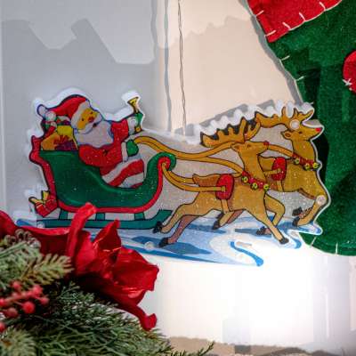 LED lights pendant Christmas decoration Santa's sleigh.