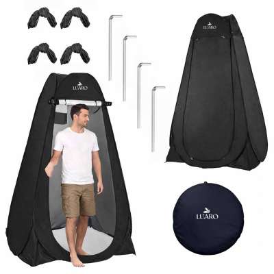 LUARO Self-folding tent for shower changing room tourist toilet black