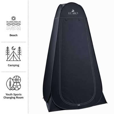 LUARO Self-folding tent for shower changing room tourist toilet black