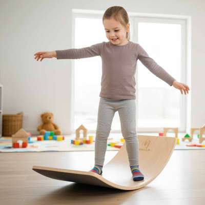 LULILO Ajlo children's felt rocker balance board grey