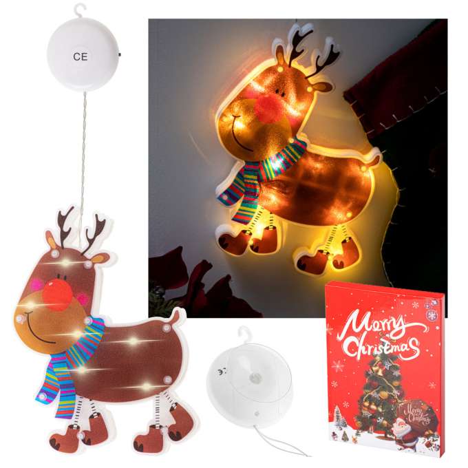 Lampki LED wisząca dekoracja świąteczna renifer