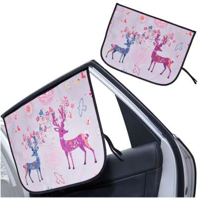 Magnetic curtain car window cover deer