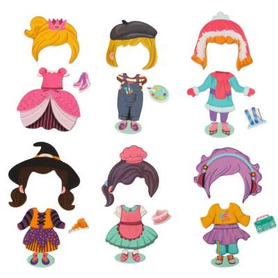 Magnetic puzzle dress up doll 51el.