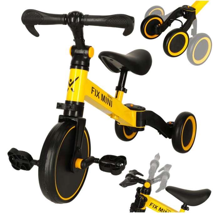 Rowerek Trike Fix Mini biegowy trójkołowy 3w1 z pedałami żółty