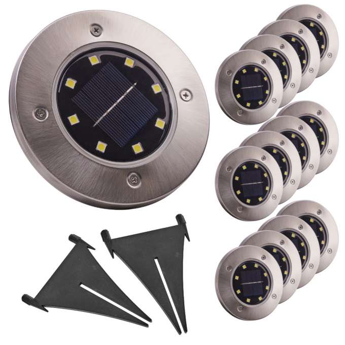 Solar garden LED ground invasion lamp 12pcs