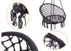 Stork's nest chair swing with backrest black 80cm + cushions 3