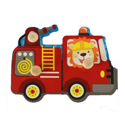 Wooden puzzle fire department