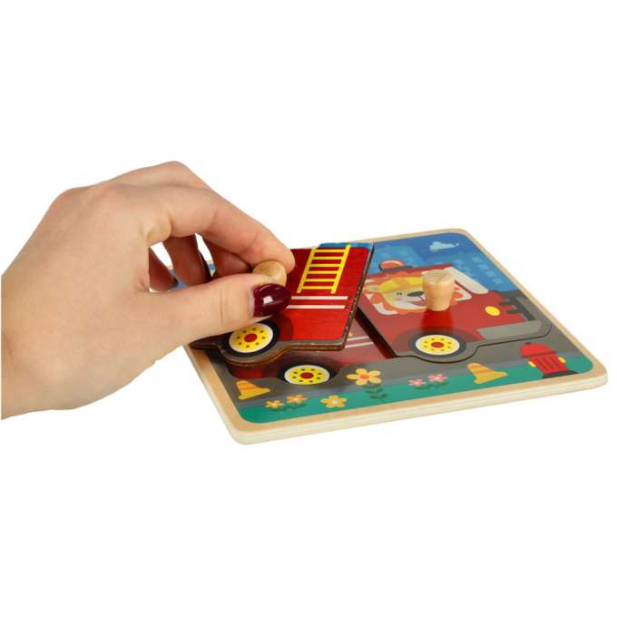 Wooden puzzle fire department