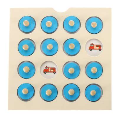 Wooden puzzle memory board game + 4 cards
