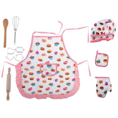 Chef set for kids costume apron chef hat glove + accessories