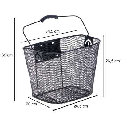 Bicycle basket RALLEX front metal basket for handlebars click