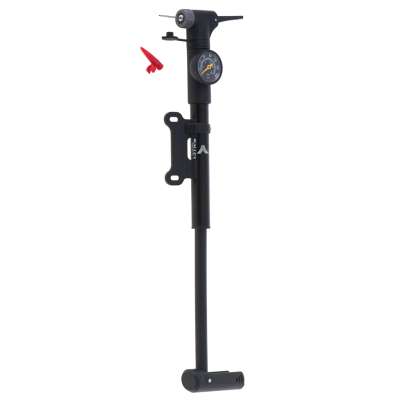 Bicycle pump with bicycle handle pressure gauge
