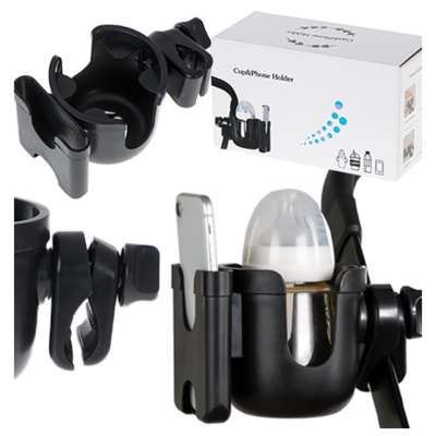 Bottle cup phone holder for bike stroller 2in1