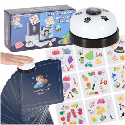 Card game find a pair 54 cards and a bell