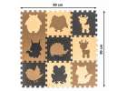 Children's foam mat puzzle 9el. beige-brown-black 85cm x 85cm x 1cm 6