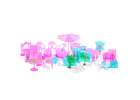 Doll house villa pink DIY 4 levels furniture 3