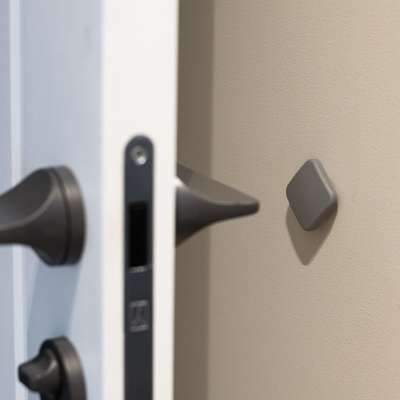 Door bumper self-adhesive silicone grey square