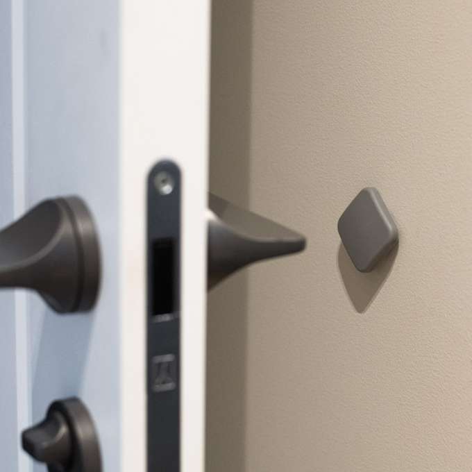 Door bumper self-adhesive silicone grey square