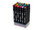 Double-sided alcohol markers in case 24 + stand 4