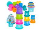 Educational cups tower pyramid numbers and fruits 1