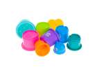 Educational cups tower pyramid numbers and fruits 7