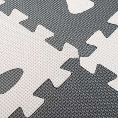 Foam puzzle mat for children 9 el. black-ecru 85cm x 85cm x 1cm