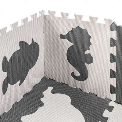 Foam puzzle mat for children 9 el. black-ecru 85cm x 85cm x 1cm
