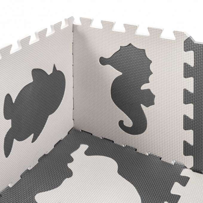 Foam puzzle mat for children 9 el. black-ecru 85cm x 85cm x 1cm