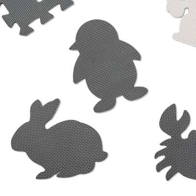 Foam puzzle mat for children 9 el. black-ecru 85cm x 85cm x 1cm