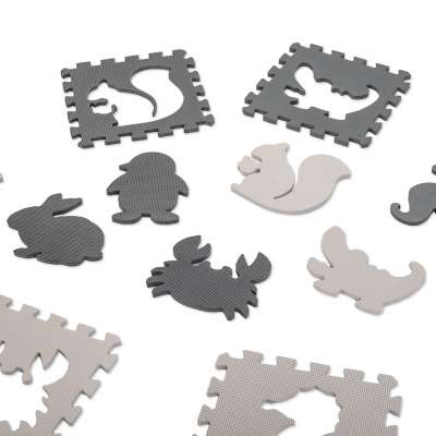 Foam puzzle mat for children 9 el. black-ecru 85cm x 85cm x 1cm