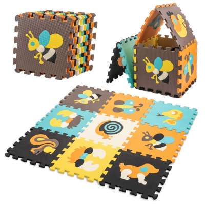 Foam puzzle mat for children 9 el. colorful 85cm x 85cm x 1cm