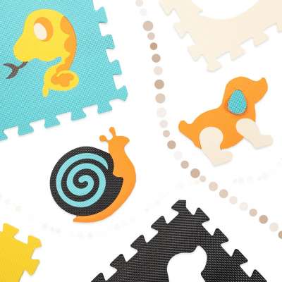 Foam puzzle mat for children 9 el. colorful 85cm x 85cm x 1cm