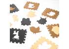 Foam puzzle mat for children 9el. beige-brown-black 85cm x 85cm x 1cm 9